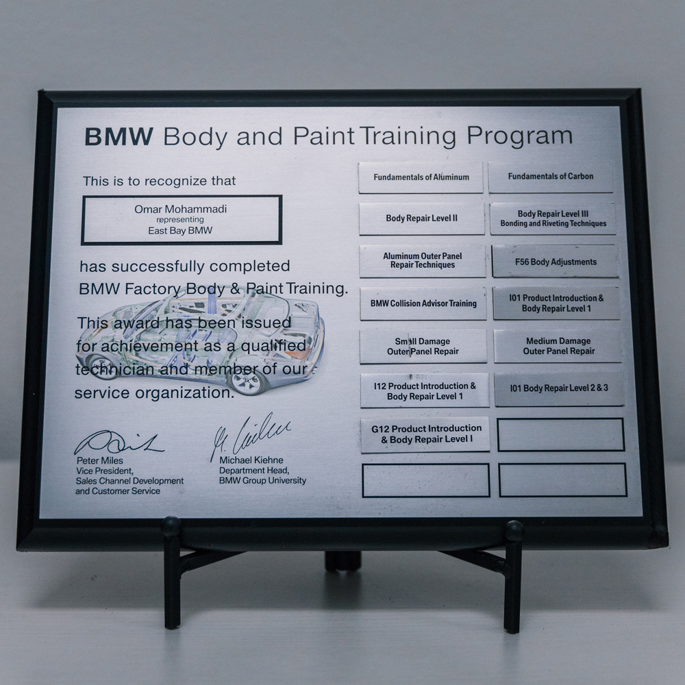 BMW Factory Trained Certification