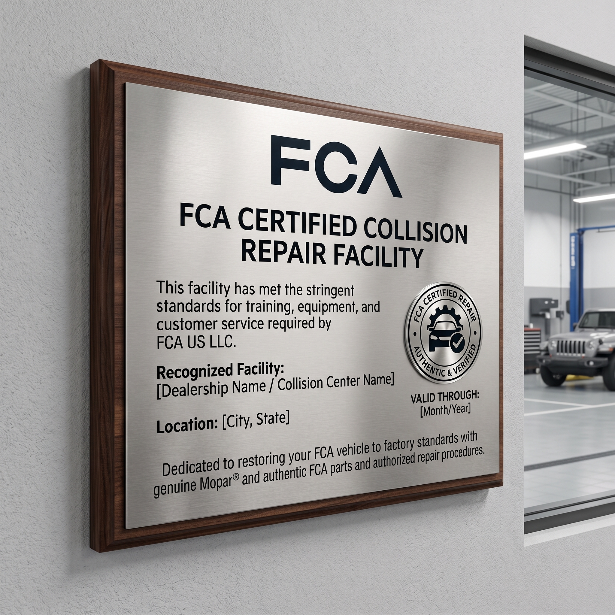 FCA Certified Collision Repair Facility